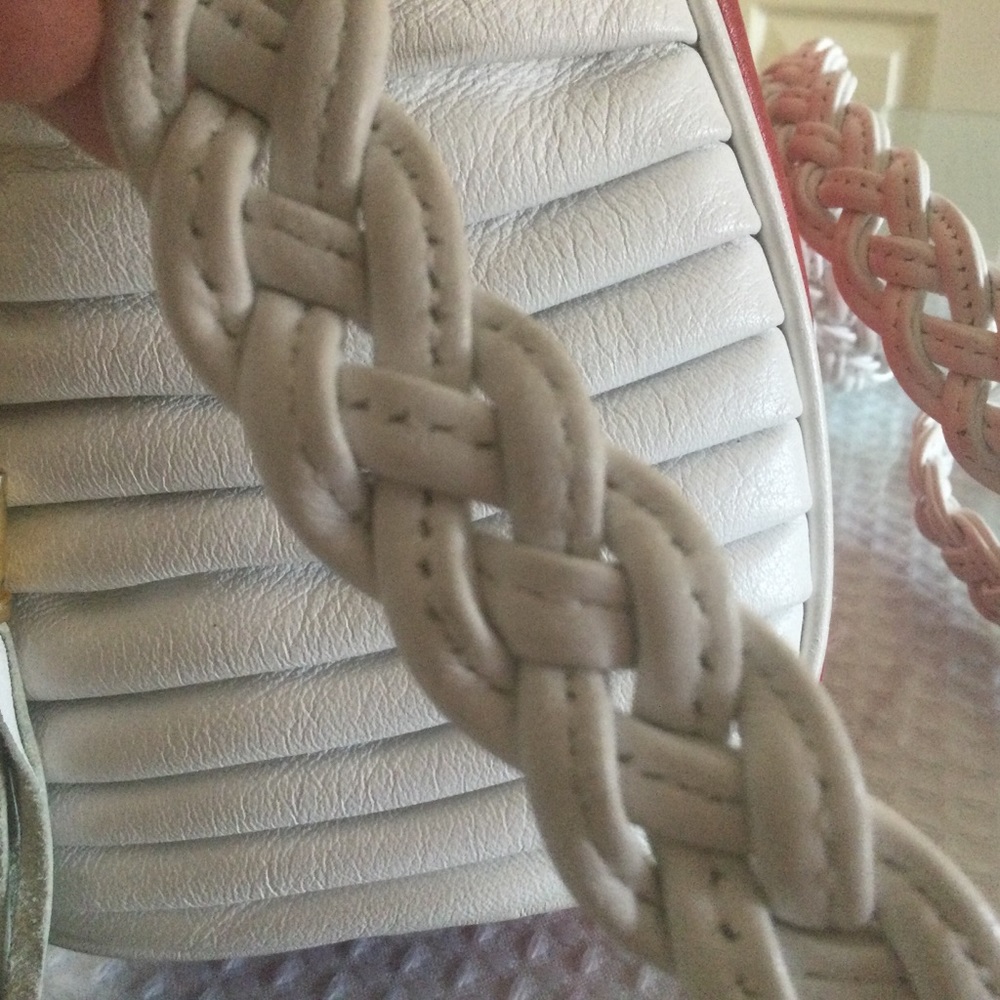 Vintage leather Crossbody red and white - Picture 5 of 9